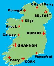 map ireland airports