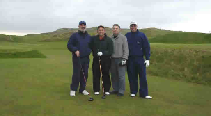 Tim, Joe, Mike and Evan on the links at Ballybunion