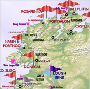 Northwest Ireland Golf Map